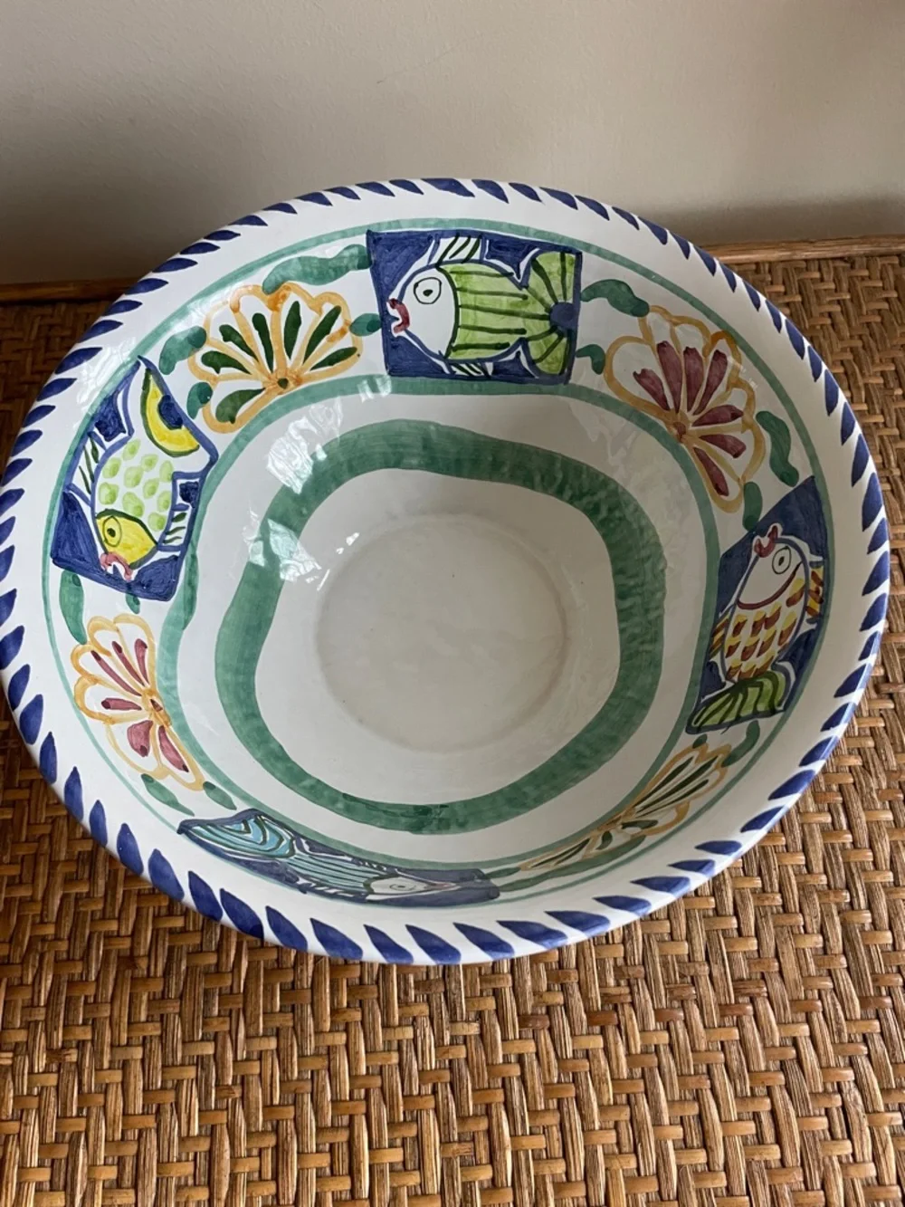 Tam San Designs Whimsy Fish & Shell Bowl w/Original Tag - 9 1/4”